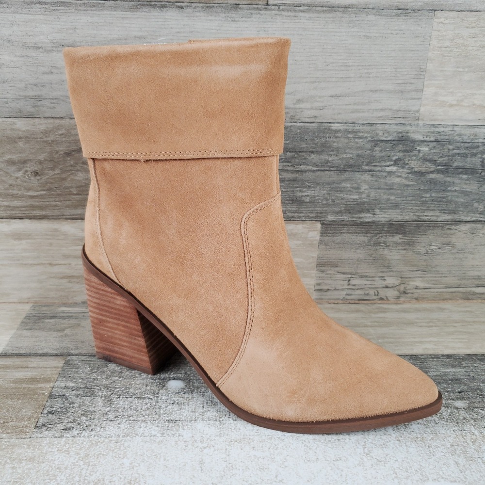 Blondo Sinner Womens Waterproof Ankle Boot Sz 9 Tortilla Suede Side Zipper